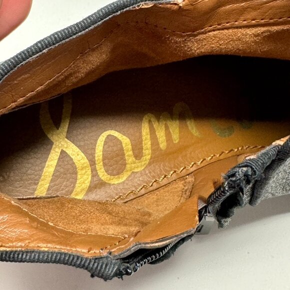 Sam Edelman Womens Black Leather Side Zip Bootie  Size 7 - Picture 4 of 9